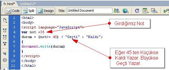 İf, Else İf , Kısa Karşılaştırma Operat&ouml;r&uuml;
