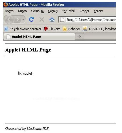 Japplet Projesinin Oluşturulması Japplet Standart Metotları Ve Metotların Görevleri