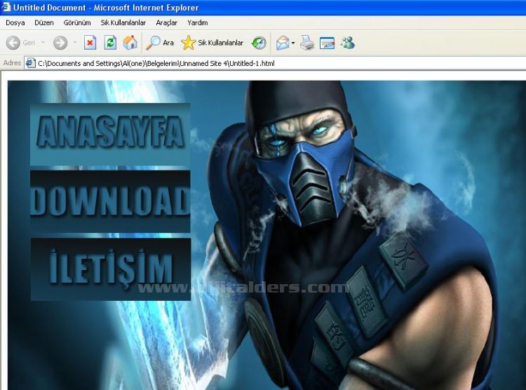 Image Map Kullanarak Bir Site Anasayfasındaki Menuyu Gerçekleştirme