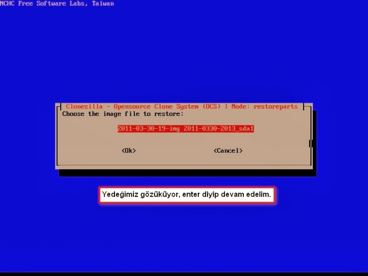 Clonezilla ile Yedek Almak