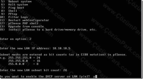 Pfsense Kurulum ve ilk Ayarlar
