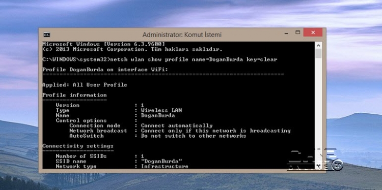 Wi-Fi Parolasını Komut Satırından Öğrenmek